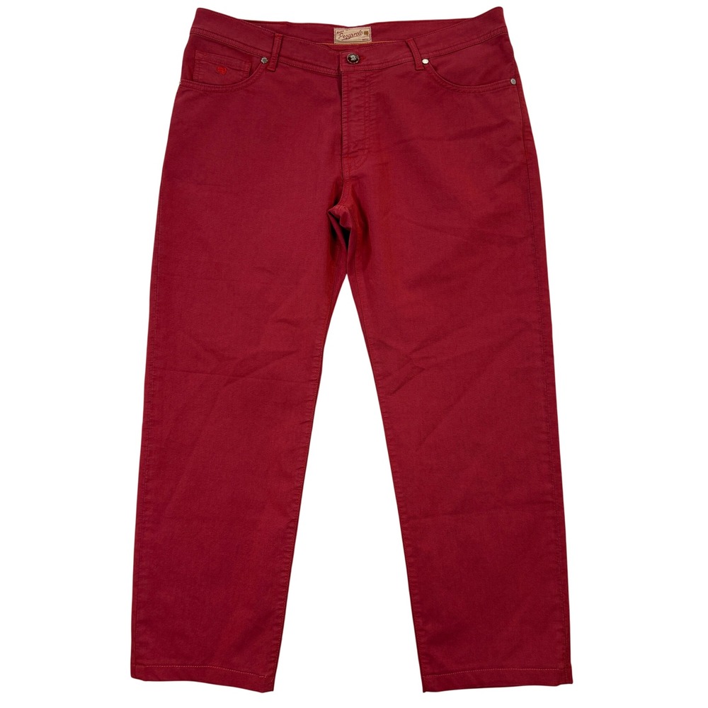 Marco Pescarolo Nerano M Mens 38x28 Red Cotton Blend Straight Leg Pants Italy